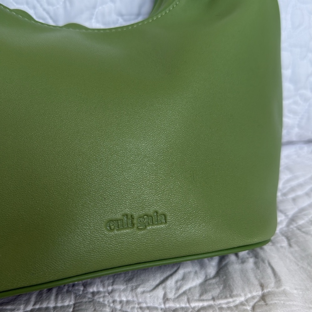 Cult Gaia Meerah Bag Calla Lily Green Gold Leather Mini Shoulder Handbag Top - Picture 4 of 14